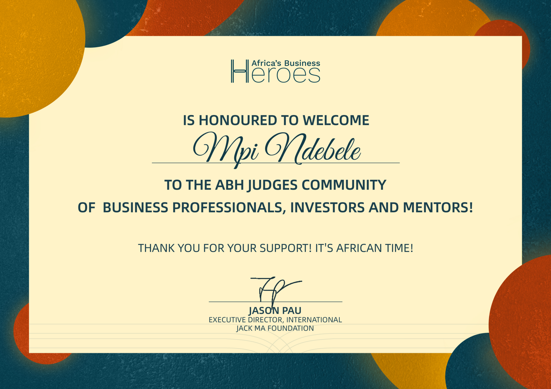 Africa Business Heroes 2022 Judge Mpi Ndebele